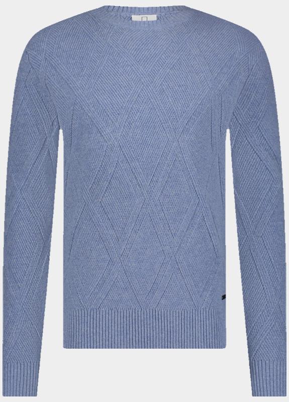 Born With Appetite Pullover Blauw Gomer Pull R-neck BWA25305GO46/210 light blue