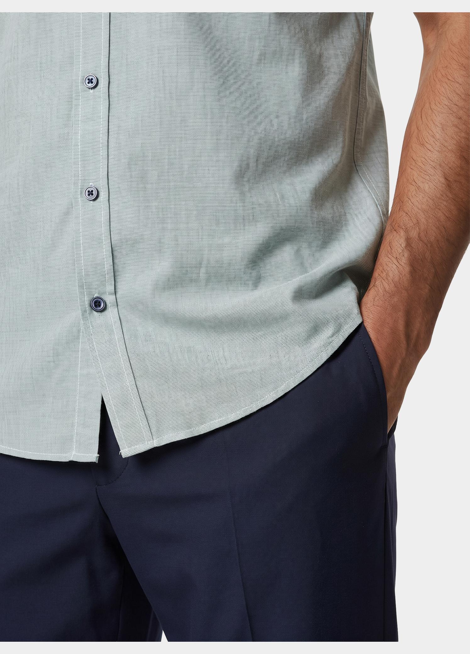 Casamoda overhemd korte mouw heren Groen B.D. Casual Short 1/ Arm 954457100/300