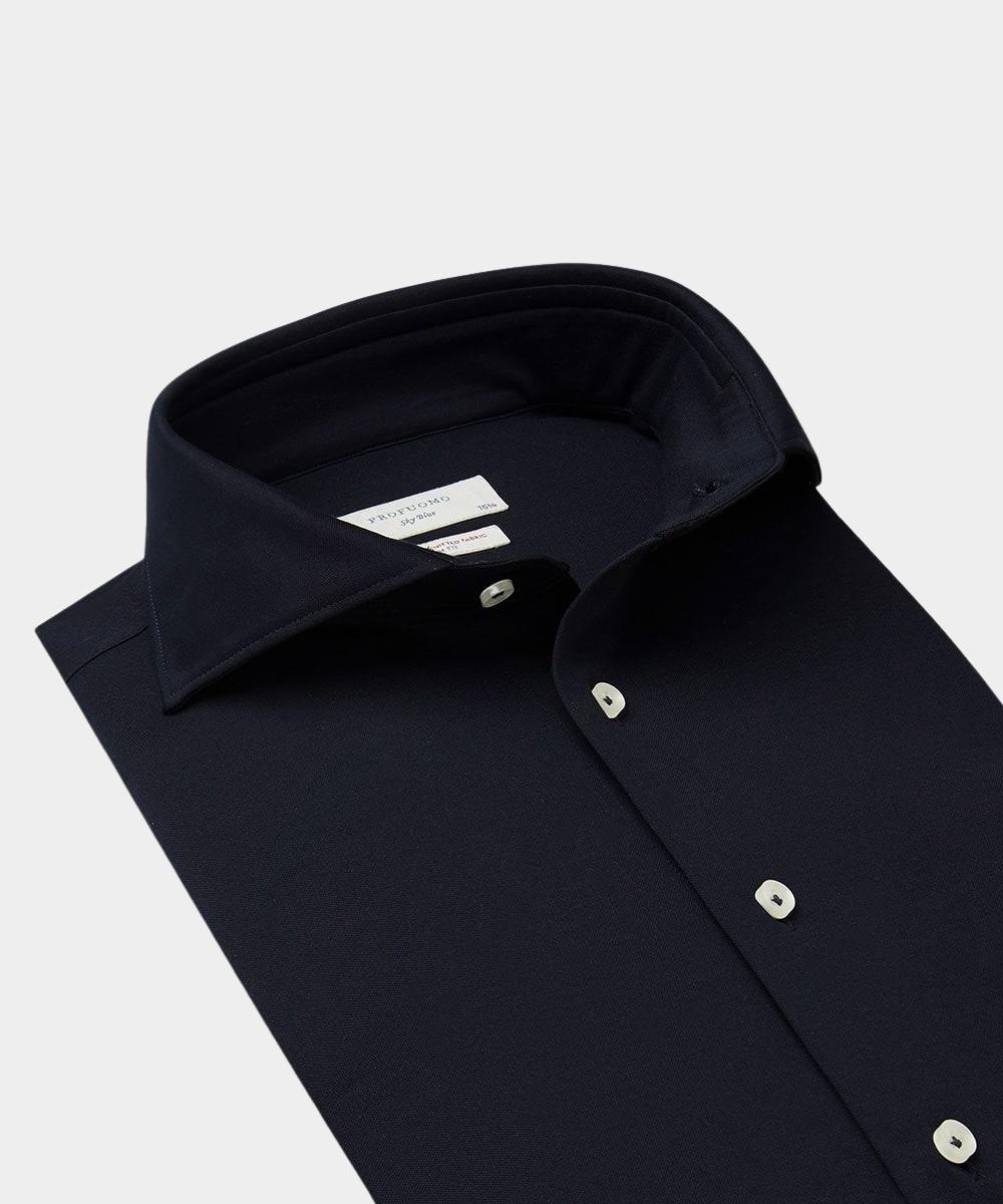 Profuomo Business hemd lange mouw Blauw Japanese knitted PP2HC10010/P