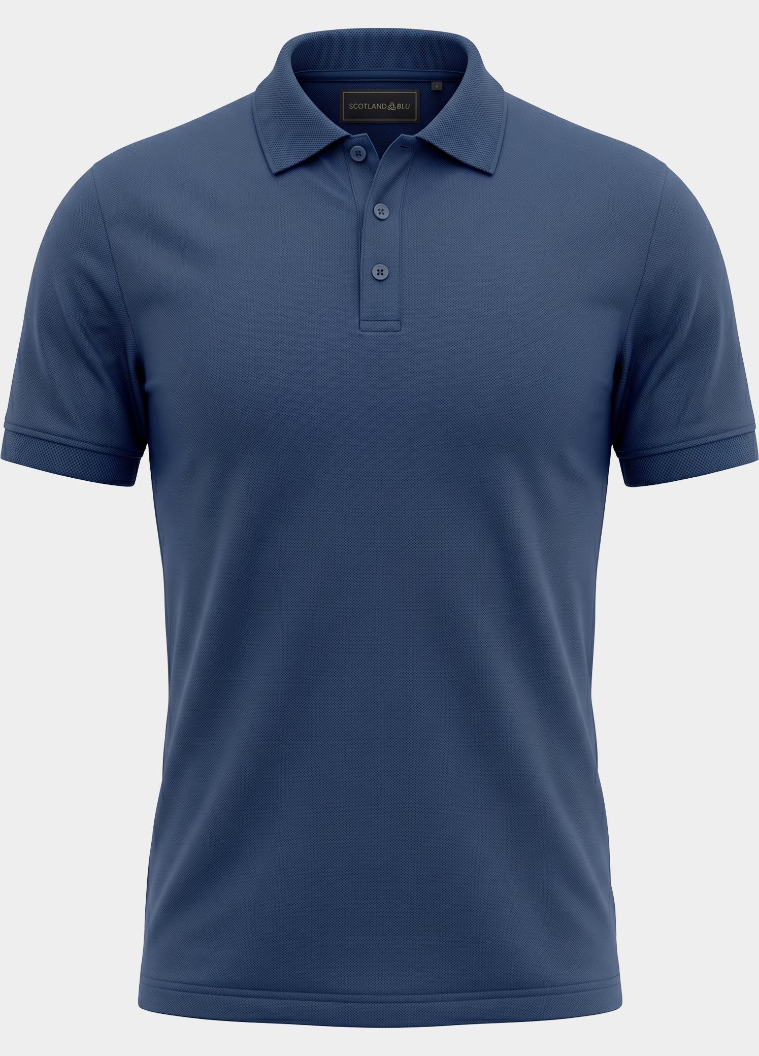 Scotland Blue Polo heren Blauw Boris Polo SPE25108BO40SB/268 jeans blue