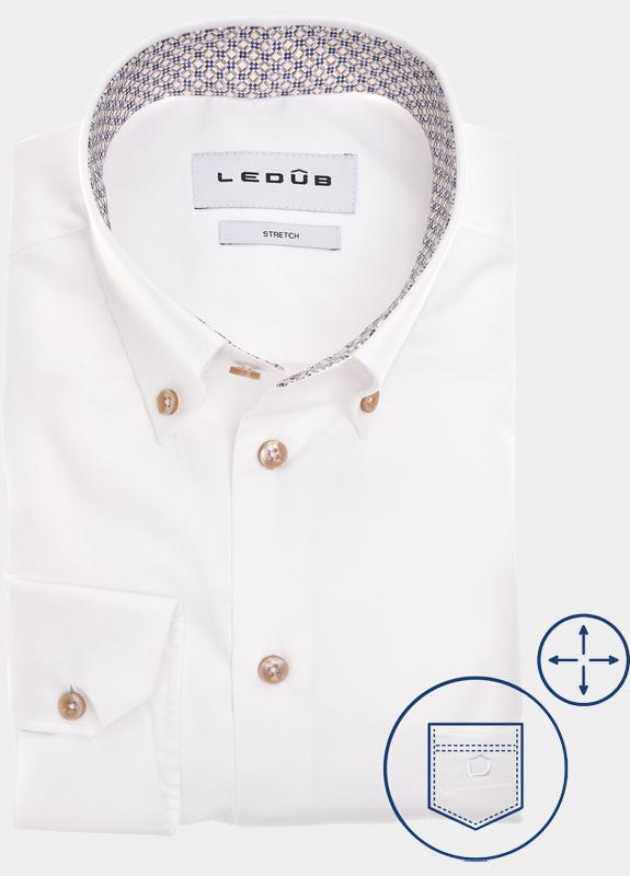 Ledub Business hemd lange mouw Wit  0702020/910-620-000