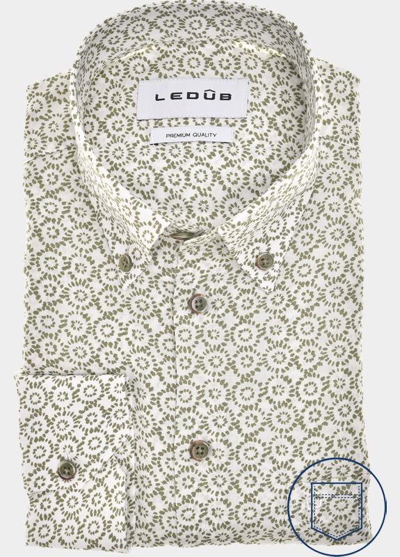 Ledub Business hemd lange mouw Groen  0143375/550-000-000