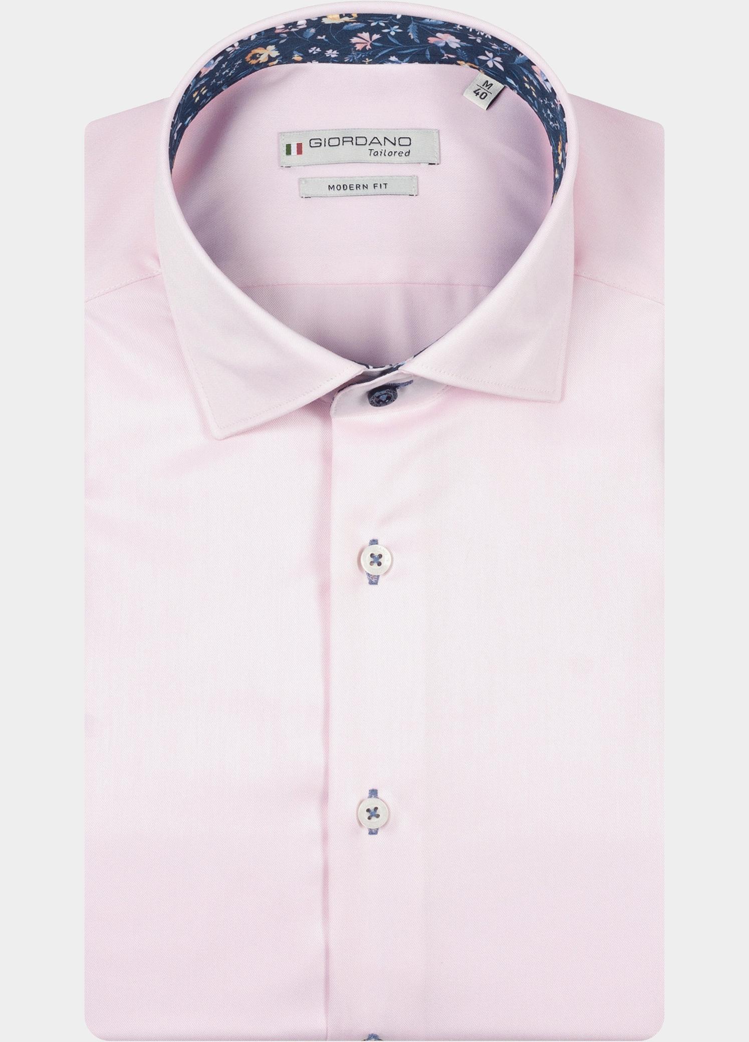 Giordano Overhemd heren Roze Locarno Row Long Sleeve Semi 617817/51