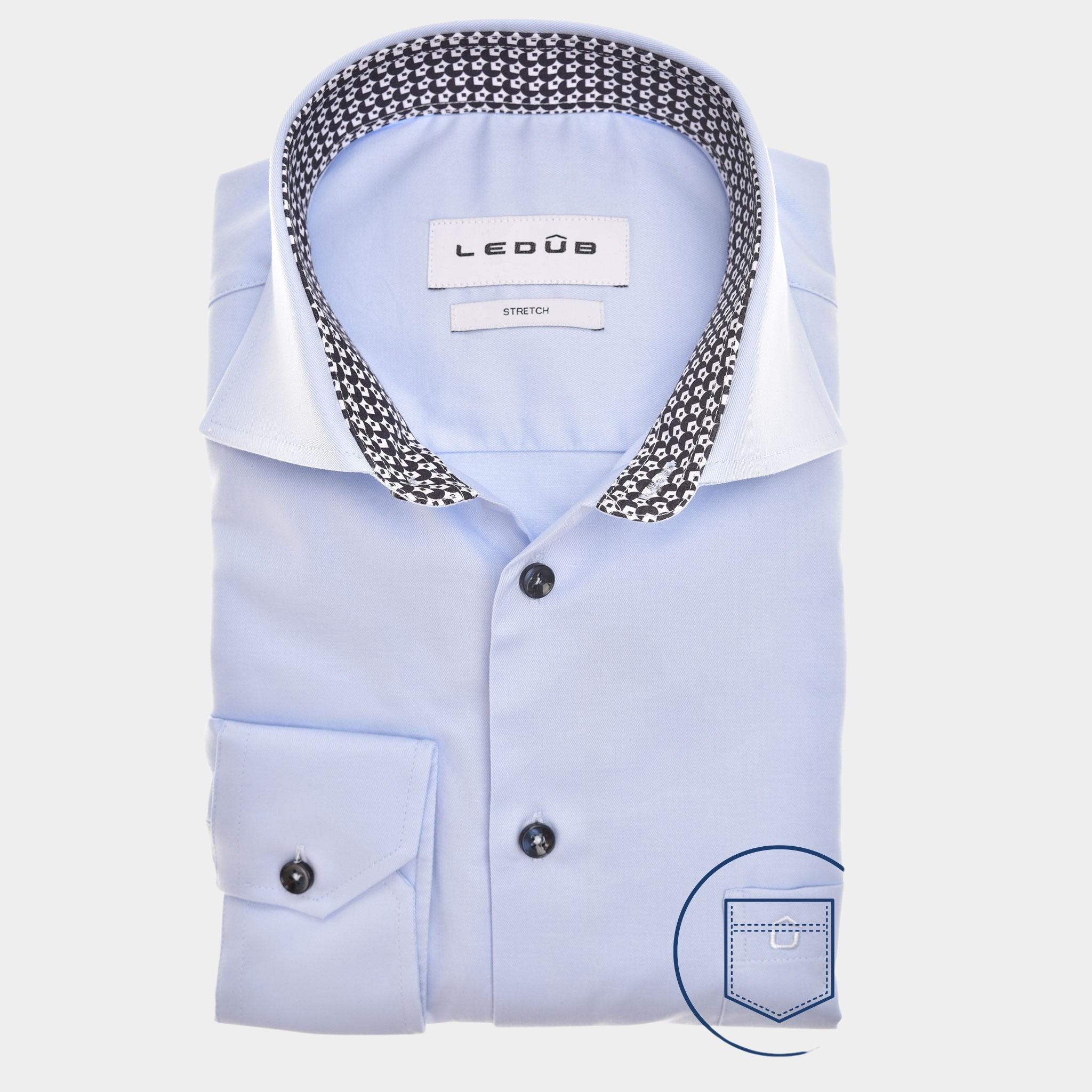 Ledub Business hemd lange mouw Blauw  0142805/130-190-000