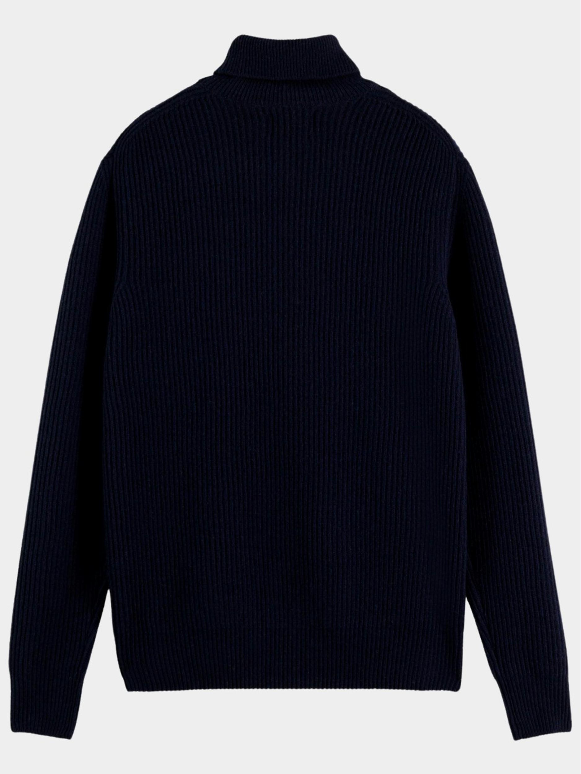 Scotch & Soda Pullover Blauw Recycled wool rib-knit turtlen 169280/0004