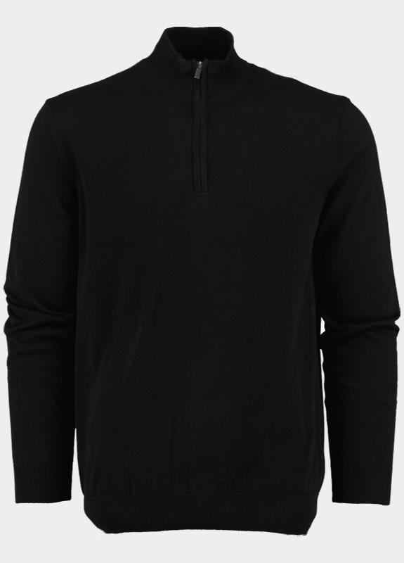 Bos Half Zip Zwart Half Zip 100% katoen 528400CCT-13/90