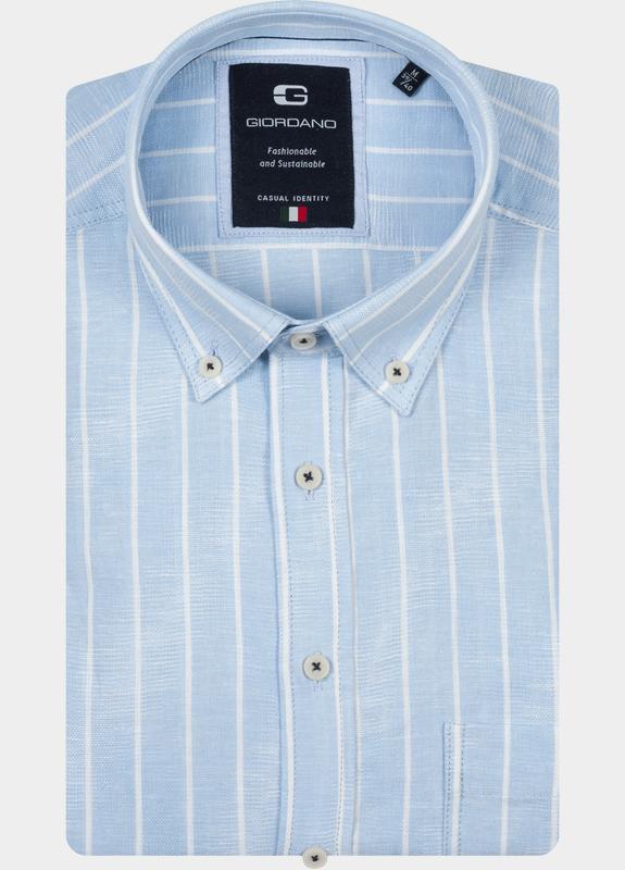 Giordano Overhemd heren Blauw Brando Long Sleeve Button Dow 617103/61