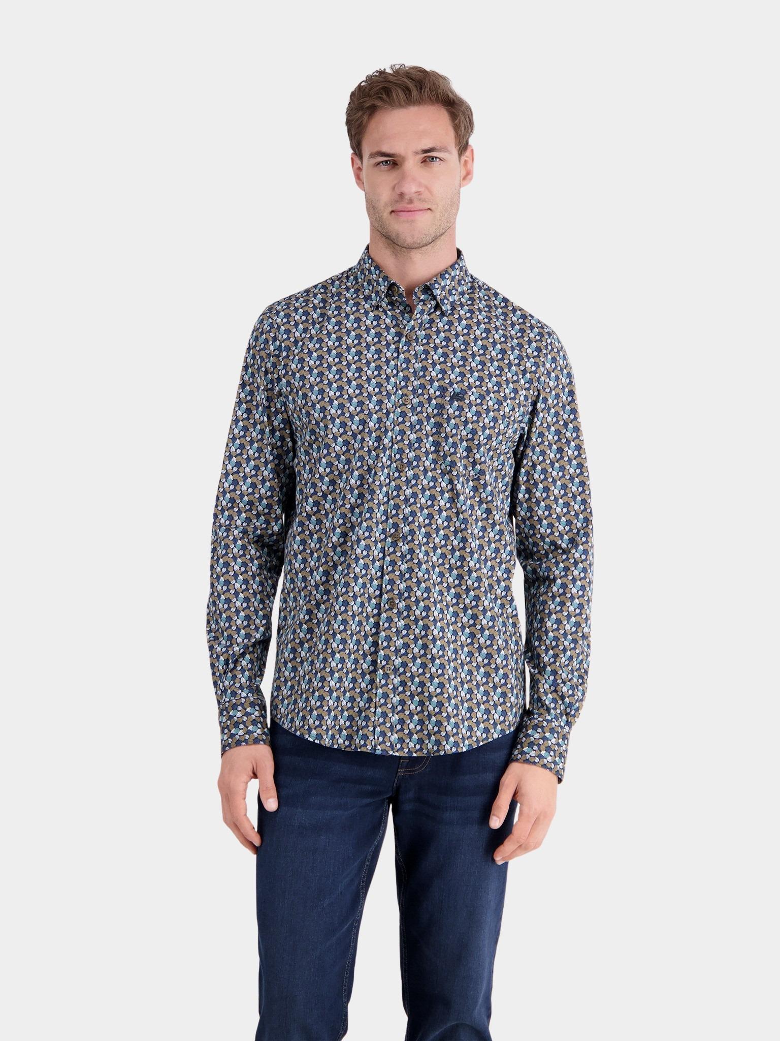 Lerros Casual hemd lange mouw Bruin  2581457/756