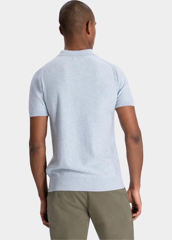 Dstrezzed Polo heren Blauw Polo s/s Melange Slub 420026-NOS/646