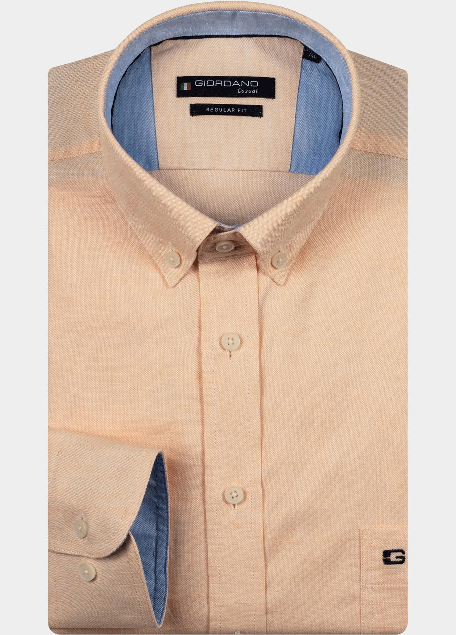 Giordano Overhemd heren Roze Ivy, LS Button Down Solid Hem 517001/25