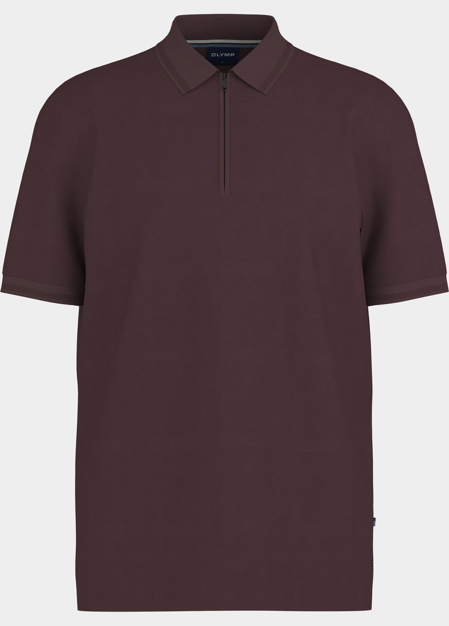 Olymp Polo heren Rood Interlock Zip Polo 540362/37