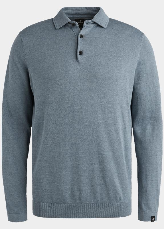 Vanguard Polo lange mouw Blauw Long sleeve polo cotton modal VPS2509888/5409
