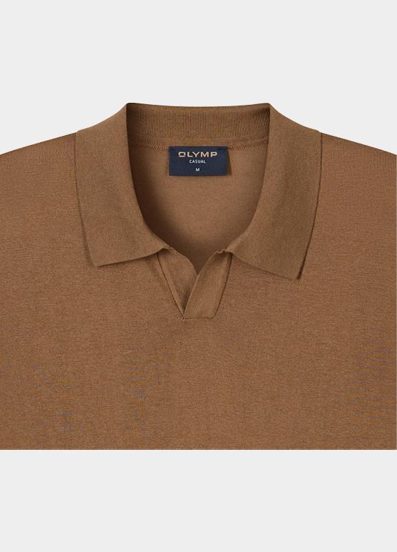 Olymp Polo heren Bruin Kurzarm 530712/27