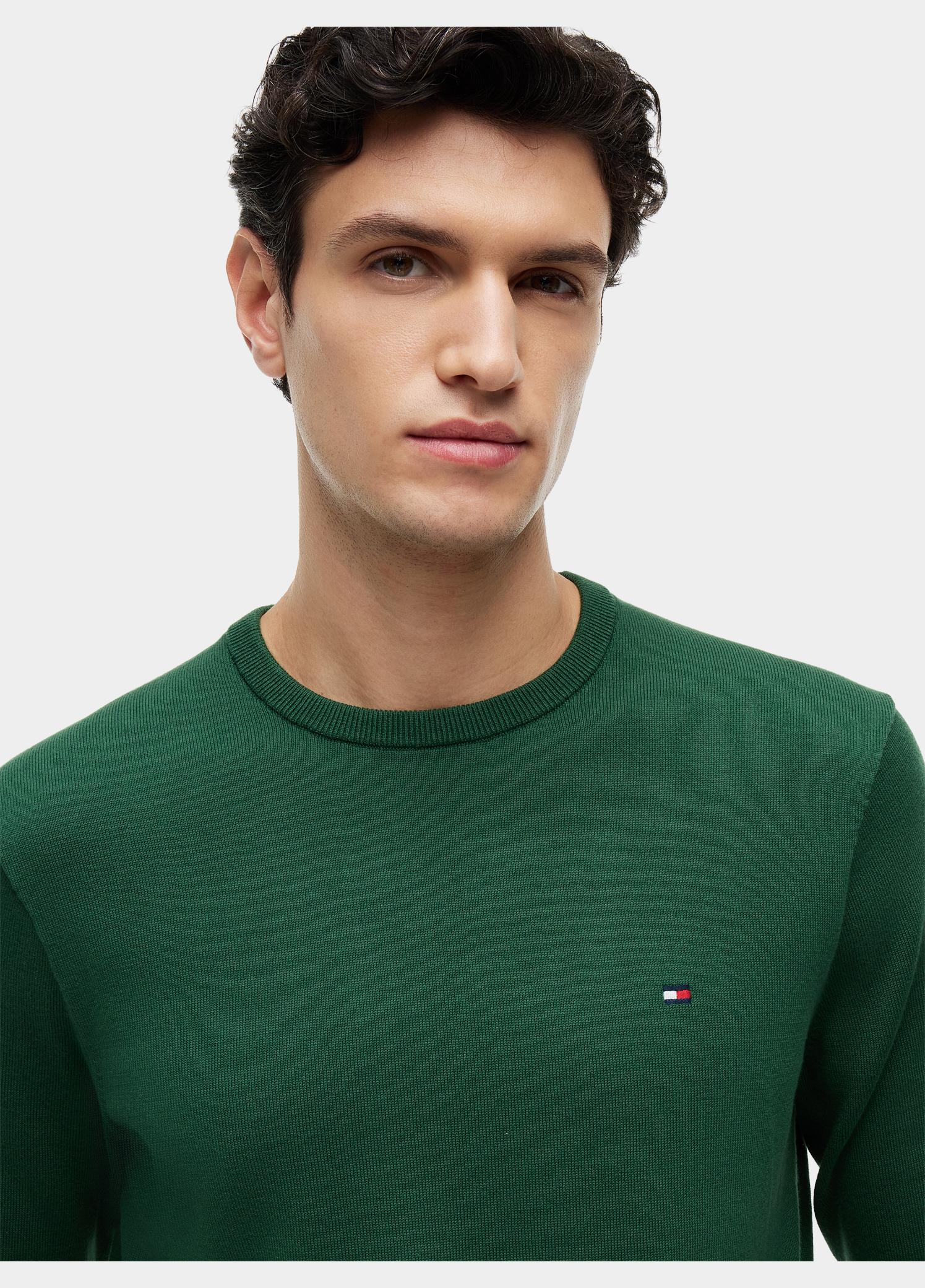 Tommy Hilfiger Pullover heren Groen Essential SSNL Cotton Crew Nec MW0MW39999/L2N