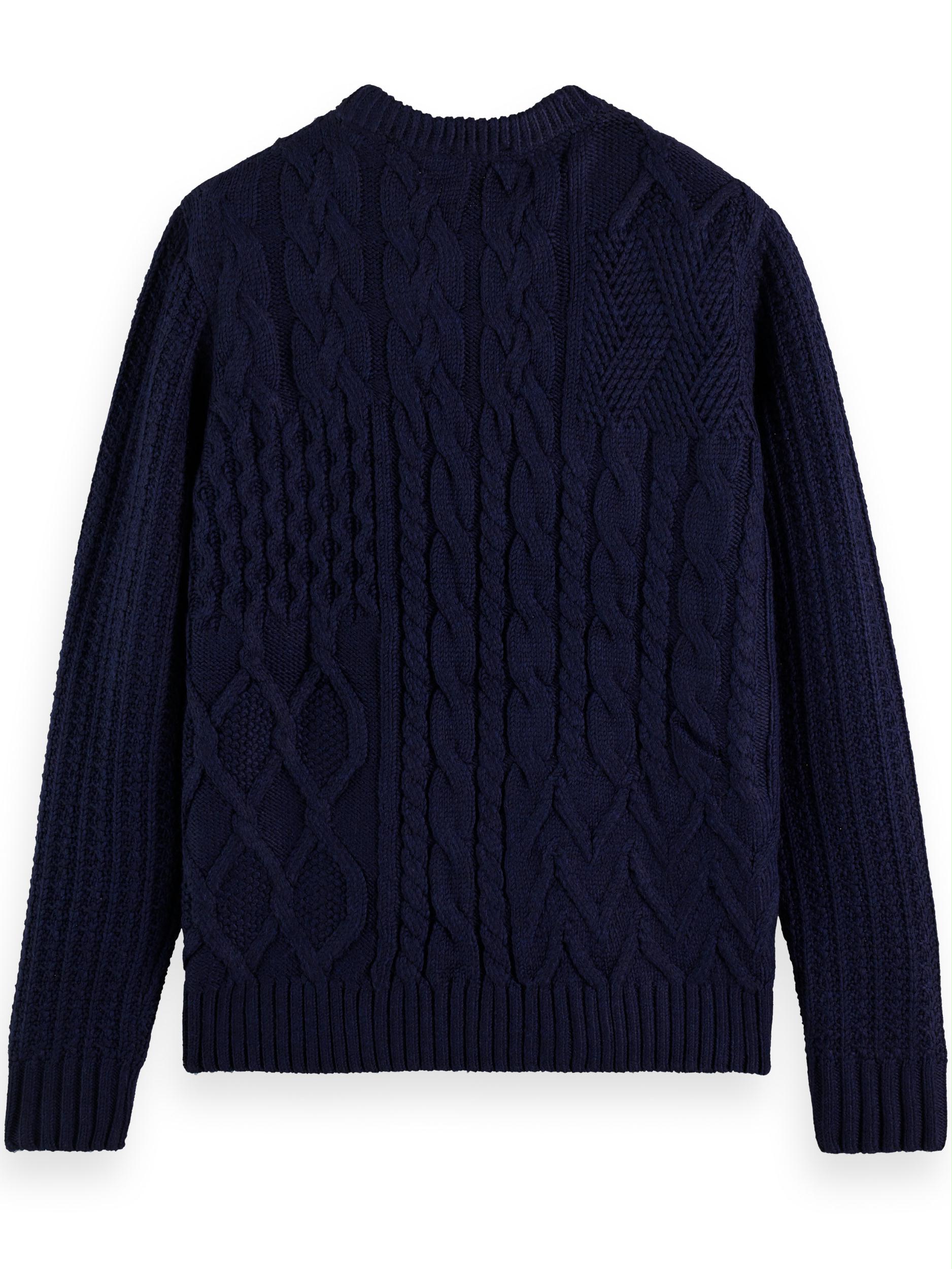 Scotch & Soda Pullover Blauw Wool-blend stucture knit sweat 169257/0004