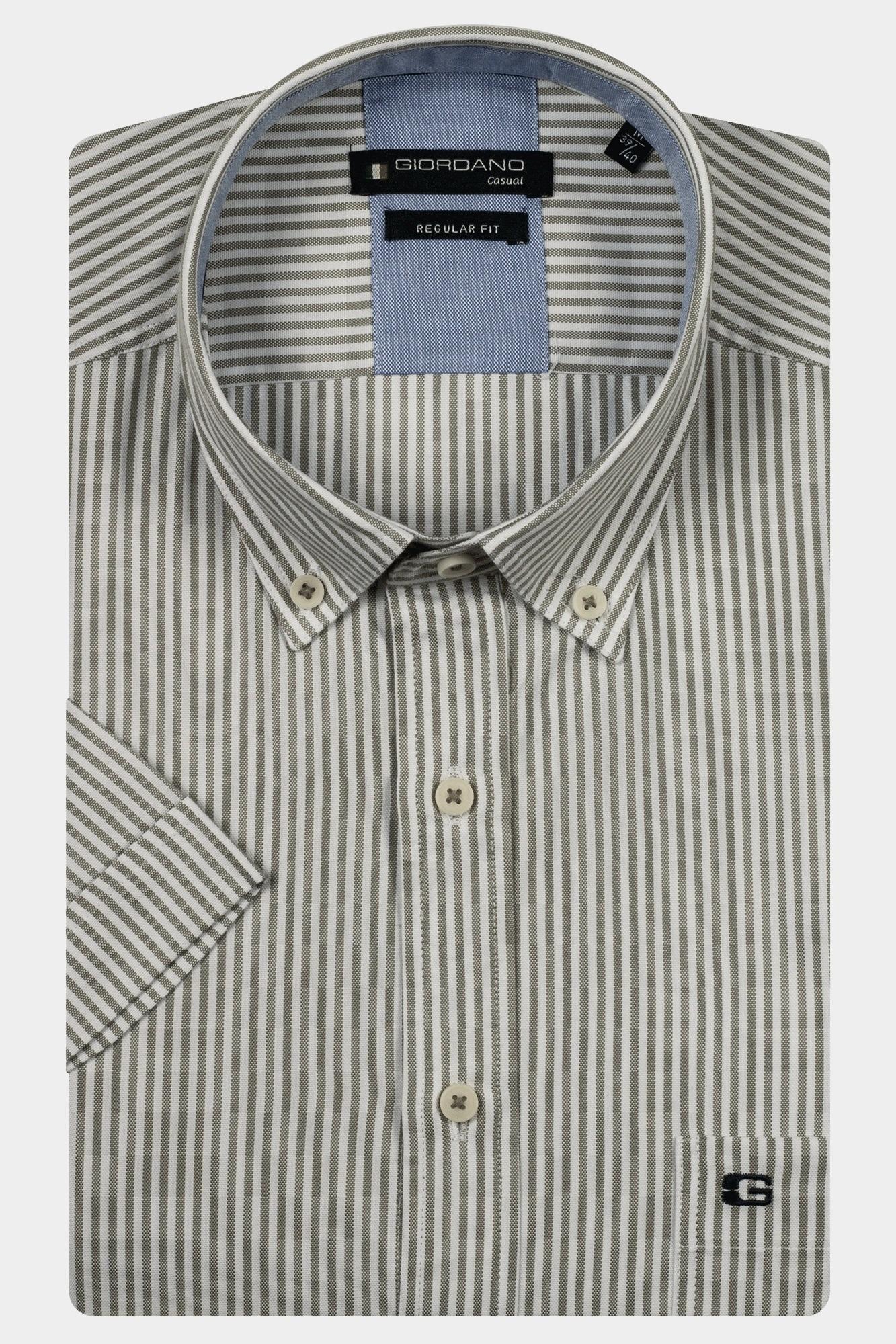 Giordano Casual hemd korte mouw Groen League short sleeve button do 516131/71