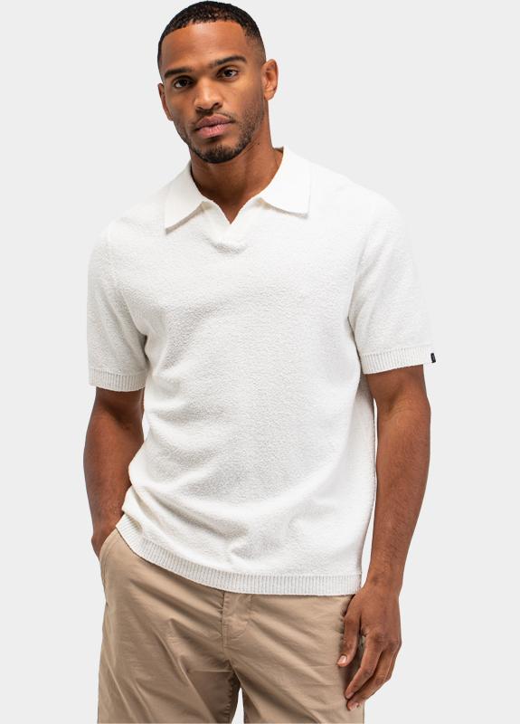 Butcher of Blue Polo korte mouw Wit Boucle M2616003/112