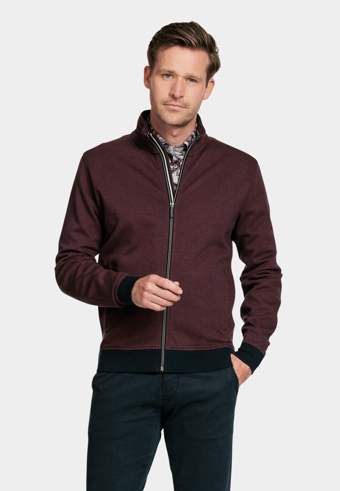 Baileys Vest Rood Sweat Cardigan Zip  2-tone al 322290/38
