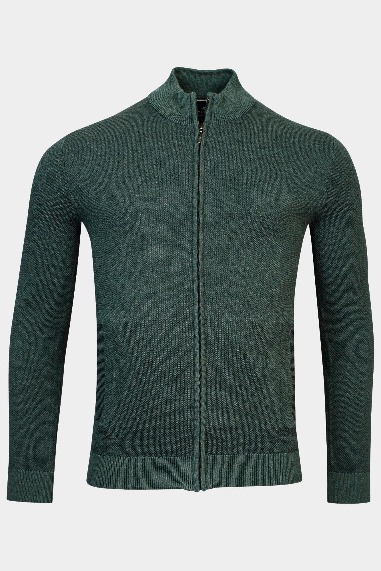 Baileys Vest Groen Cardigan Zip  all over plated 322010/795