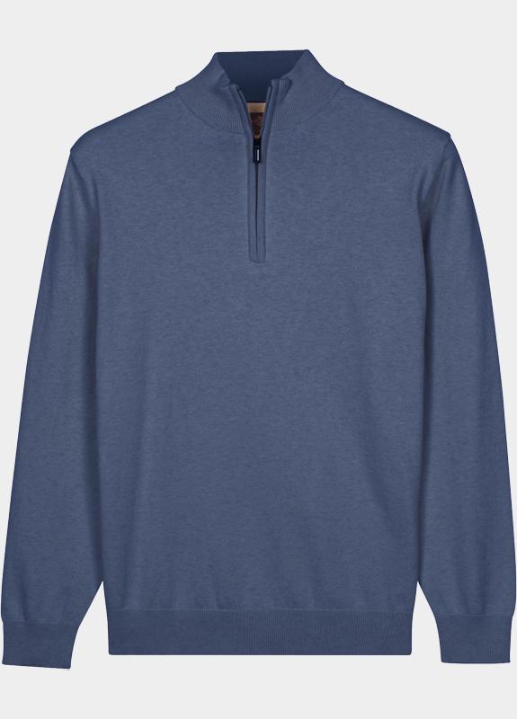 Baileys Half Zip Blauw Pullover 1/2 zip  with low po 618400/655
