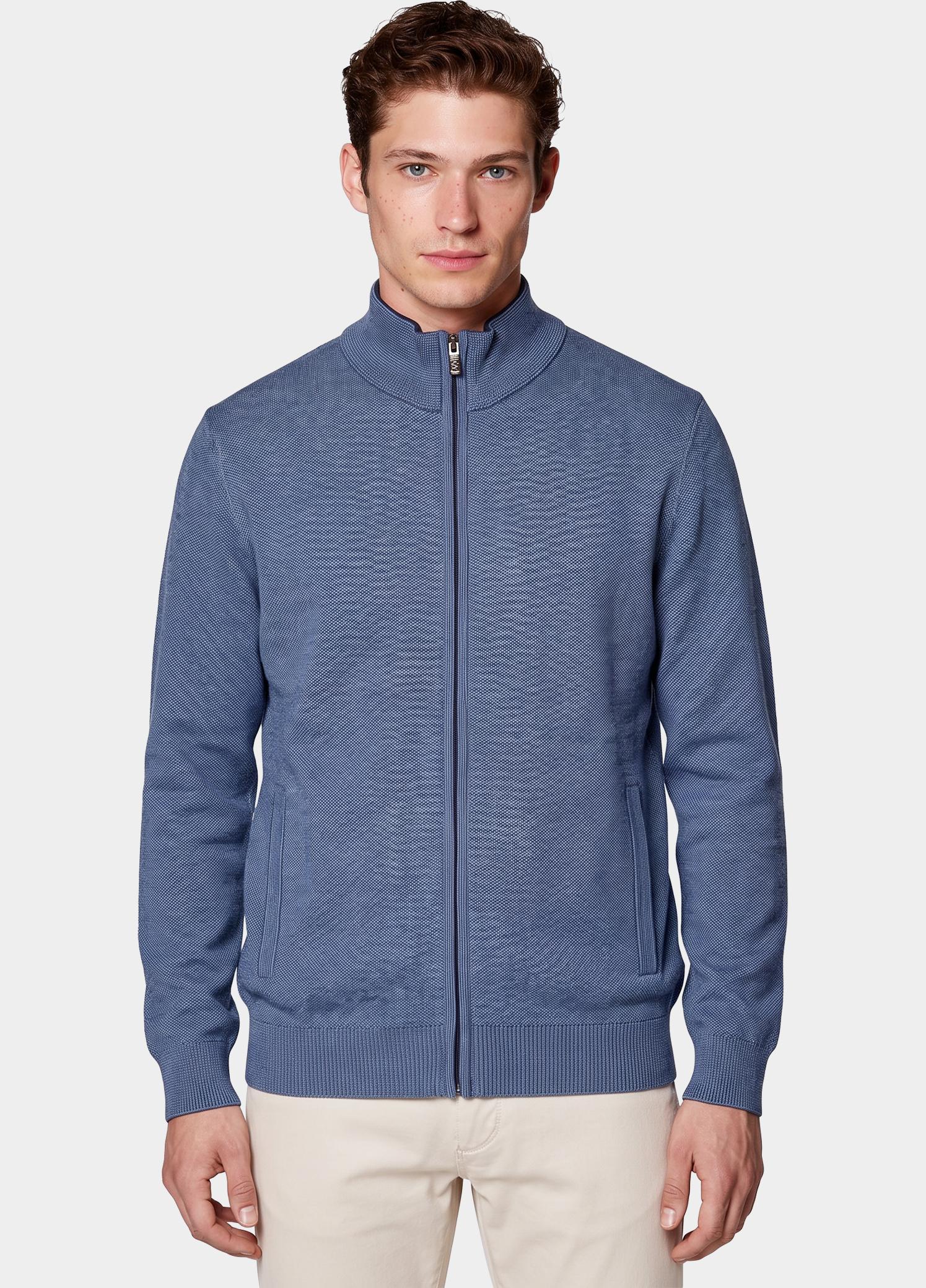 Baileys Vest heren Blauw Cardigan Zip  all-over 2-tone 622009/645