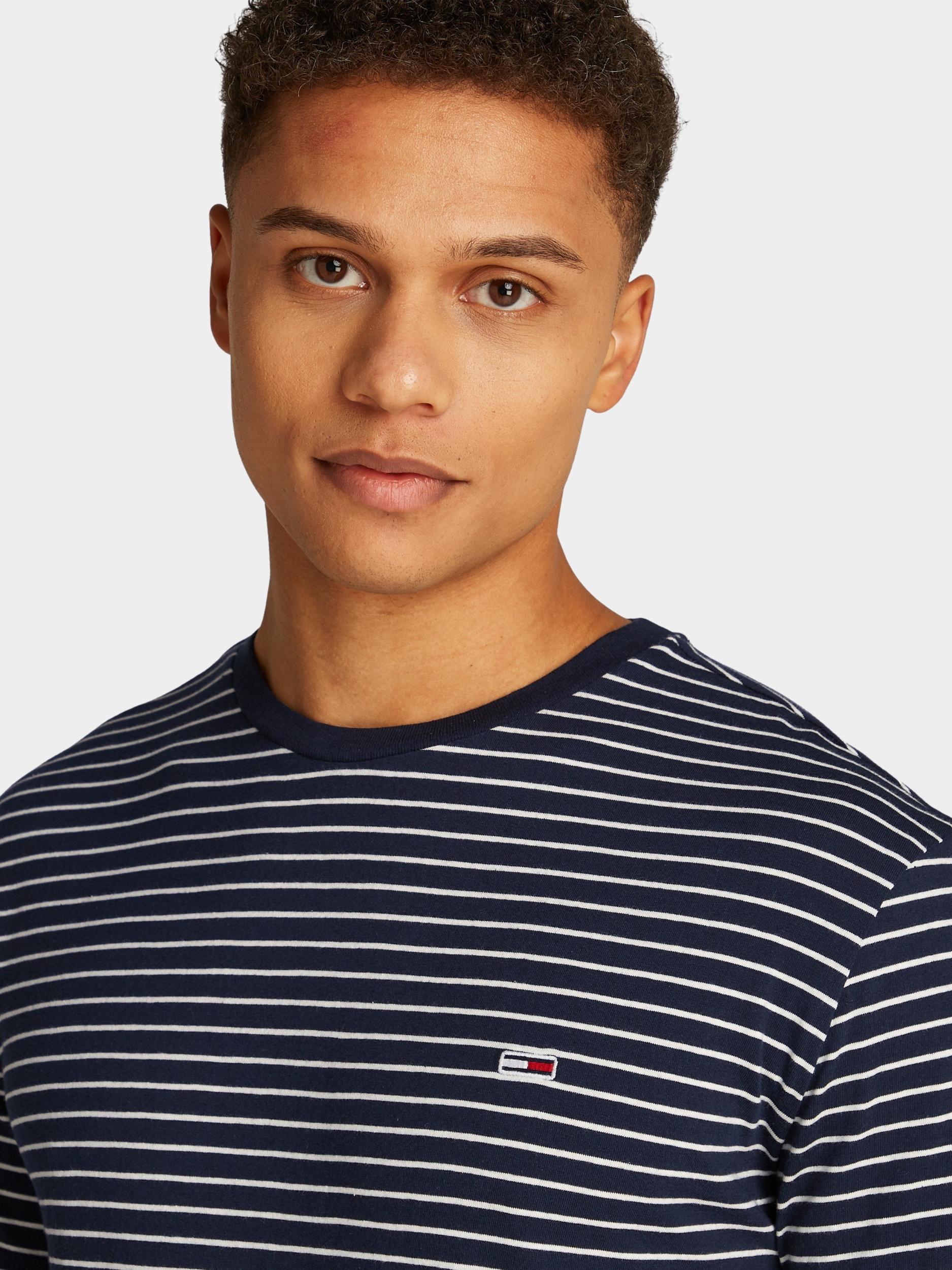 Tommy Jeans T-shirt korte mouw Blauw TJM SLIM STRIPE TEE DM0DM20377/0A6