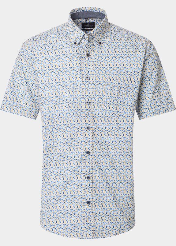 Casamoda Casual hemd korte mouw Geel B.D. Casual Fit 1/2Arm 126130301/500