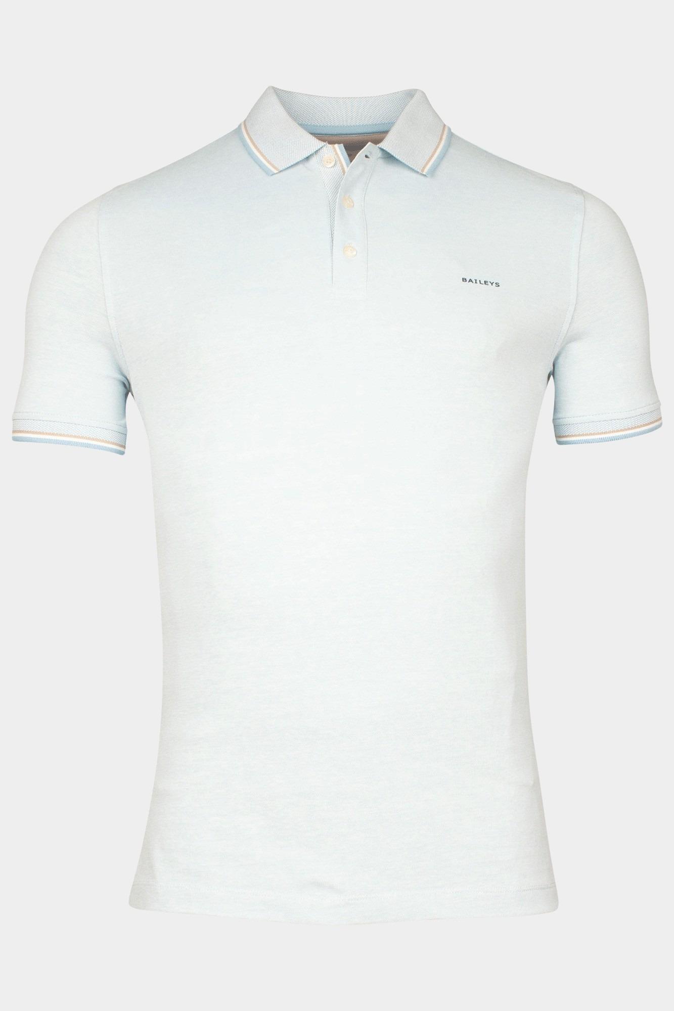 Baileys Polo korte mouw Blauw Poloshirt  2-tone Oxford Piqu 515293/62