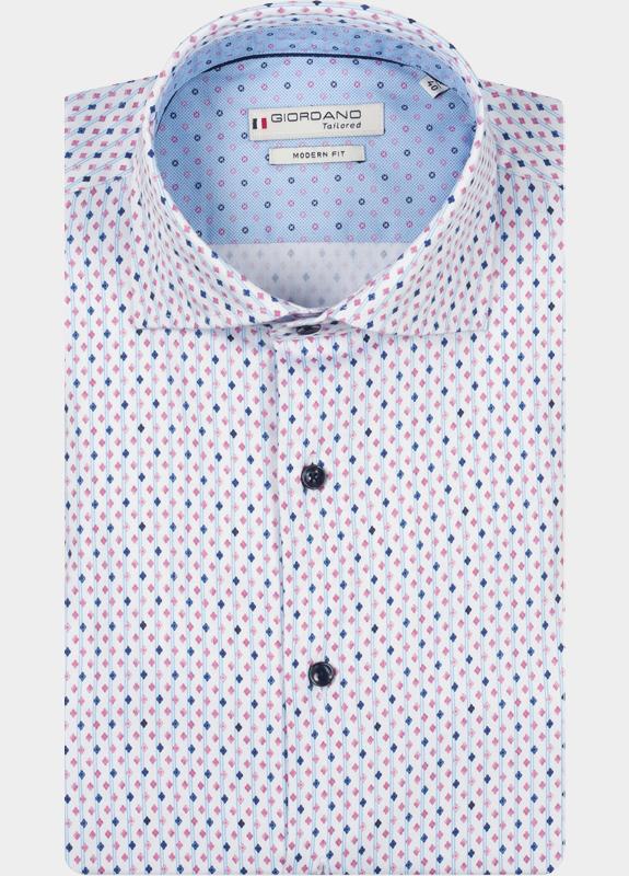 Giordano Overhemd heren Roze Locarno Long Sleeve Semi Cuta 617884/50