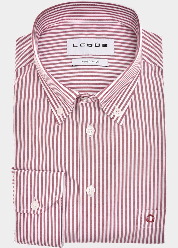Ledub Business hemd lange mouw Rood  0702101/480-000-000