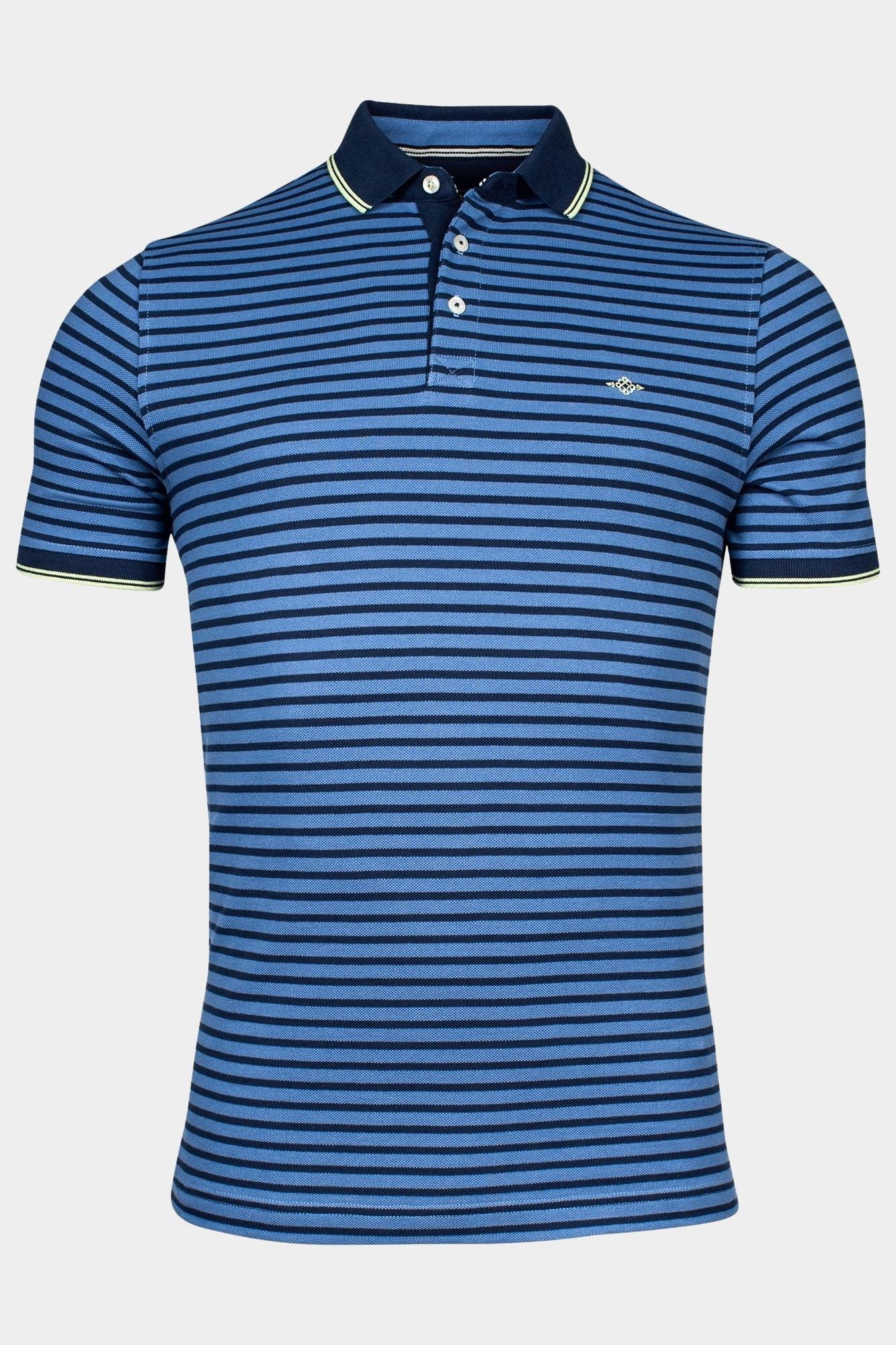 Baileys Polo korte mouw Blauw Poloshirt Pique, YD stripes 415295/63