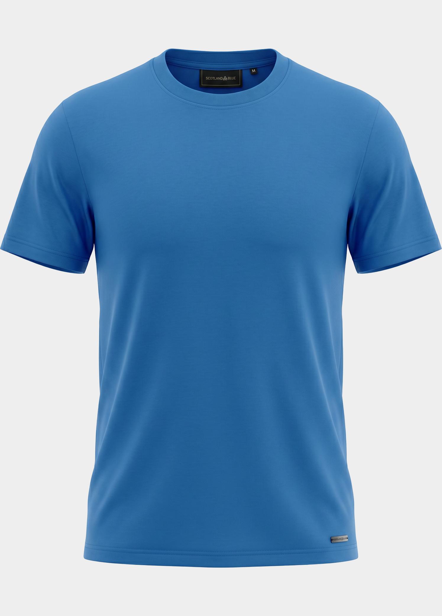 Scotland Blue T-shirt heren Blauw Parker T-shirt SPE25108PA33SB/268 jeans blue