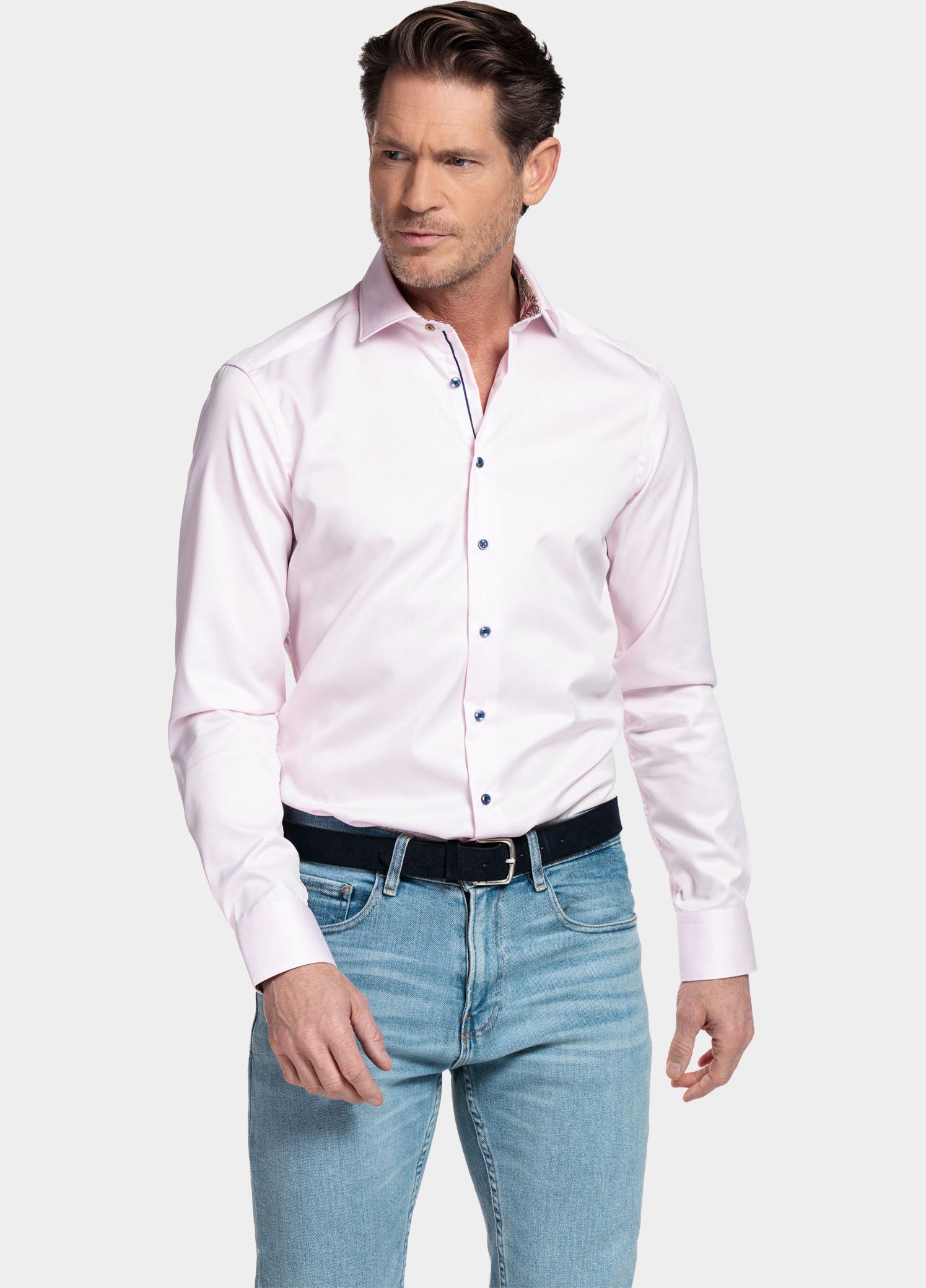 Giordano Overhemd heren Roze Locarno Row Long Sleeve Semi 617815/51