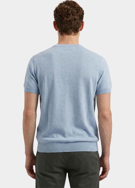 Scotland Blue T-shirt heren Blauw Yvan Knitted T-shirt Ss SPE26106YV09SB/4003