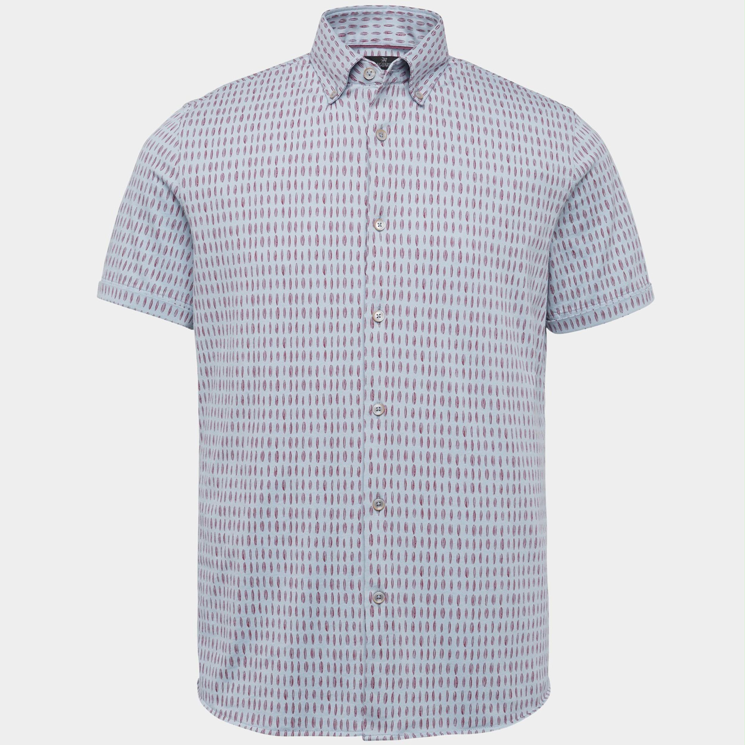 Vanguard Casual hemd korte mouw Blauw Short Sleeve Shirt Fine jerse VSIS2203219 4342