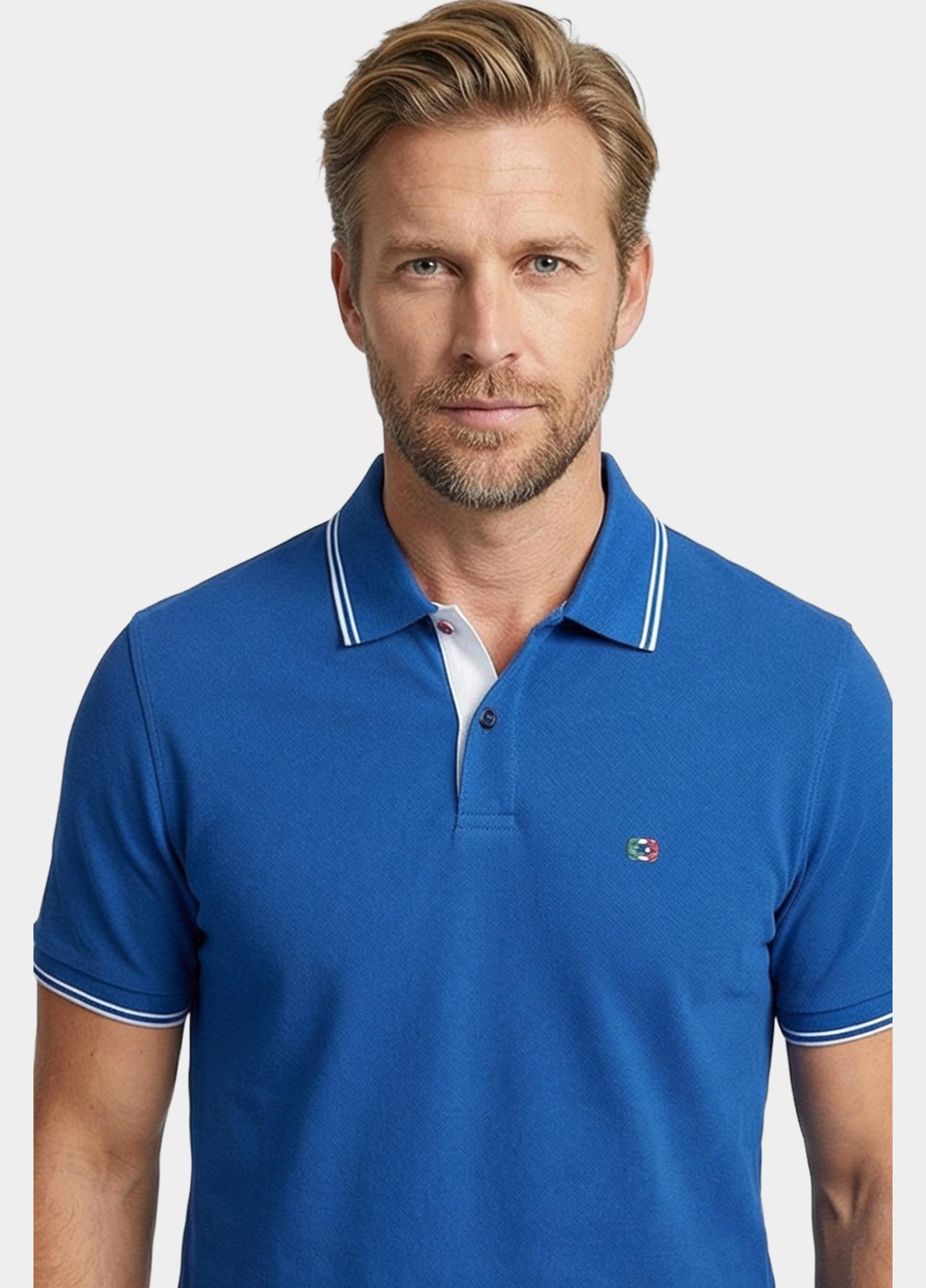 Giordano Polo heren Blauw Nico Signature Polo SS Two-Pl 616587/64