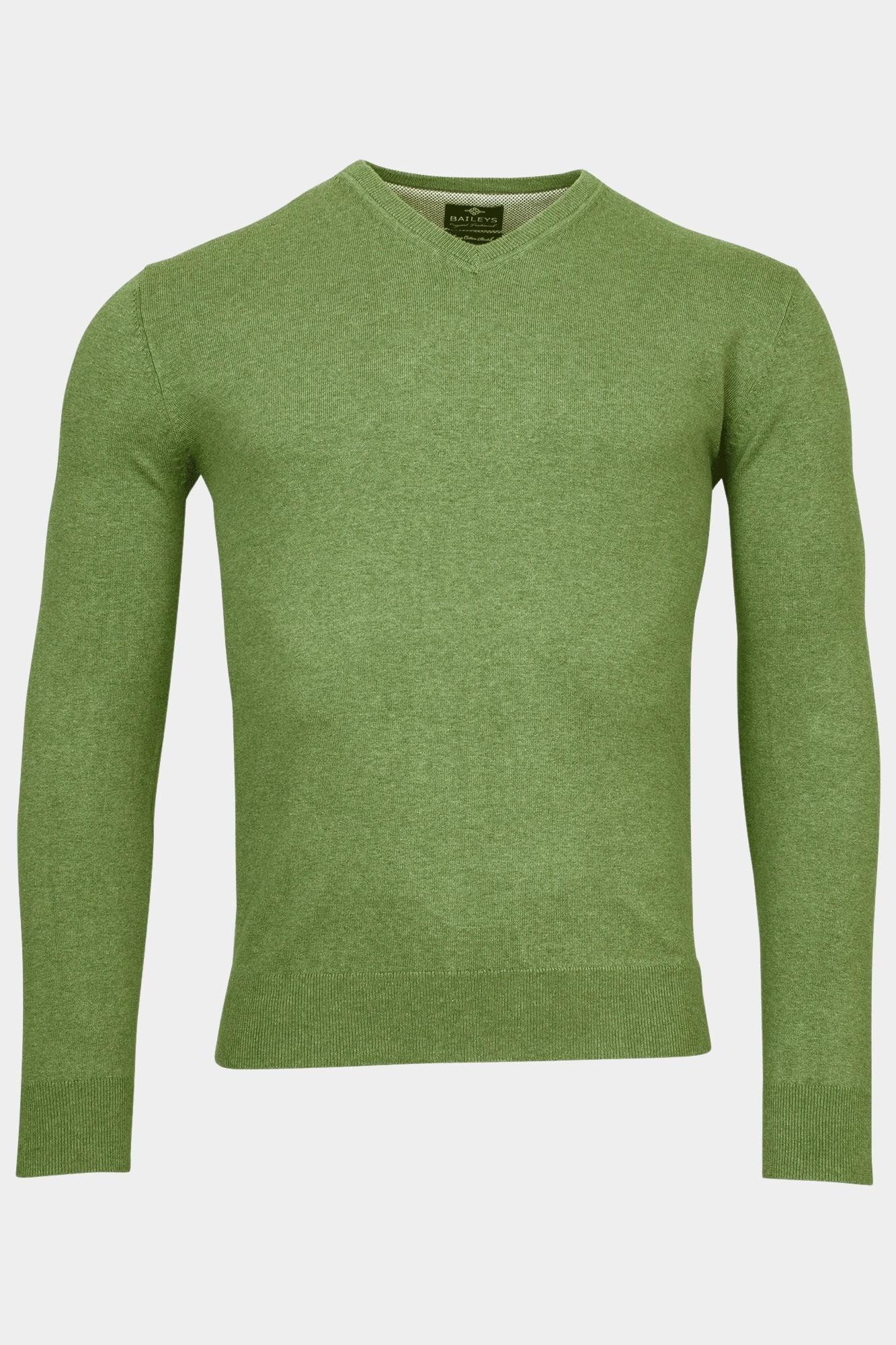 Baileys Pullover Groen V-Neck Pullover  12gg, Single 418100CCT-3/725