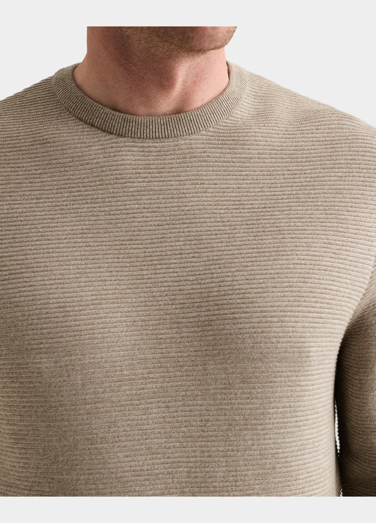 PME Legend Pullover heren Beige R-neck cotton ottoman PKW2609332/7013