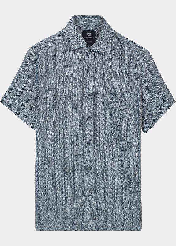 Giordano overhemd korte mouw heren Blauw Puglia Short Sleeve Shirt Str 616801/60