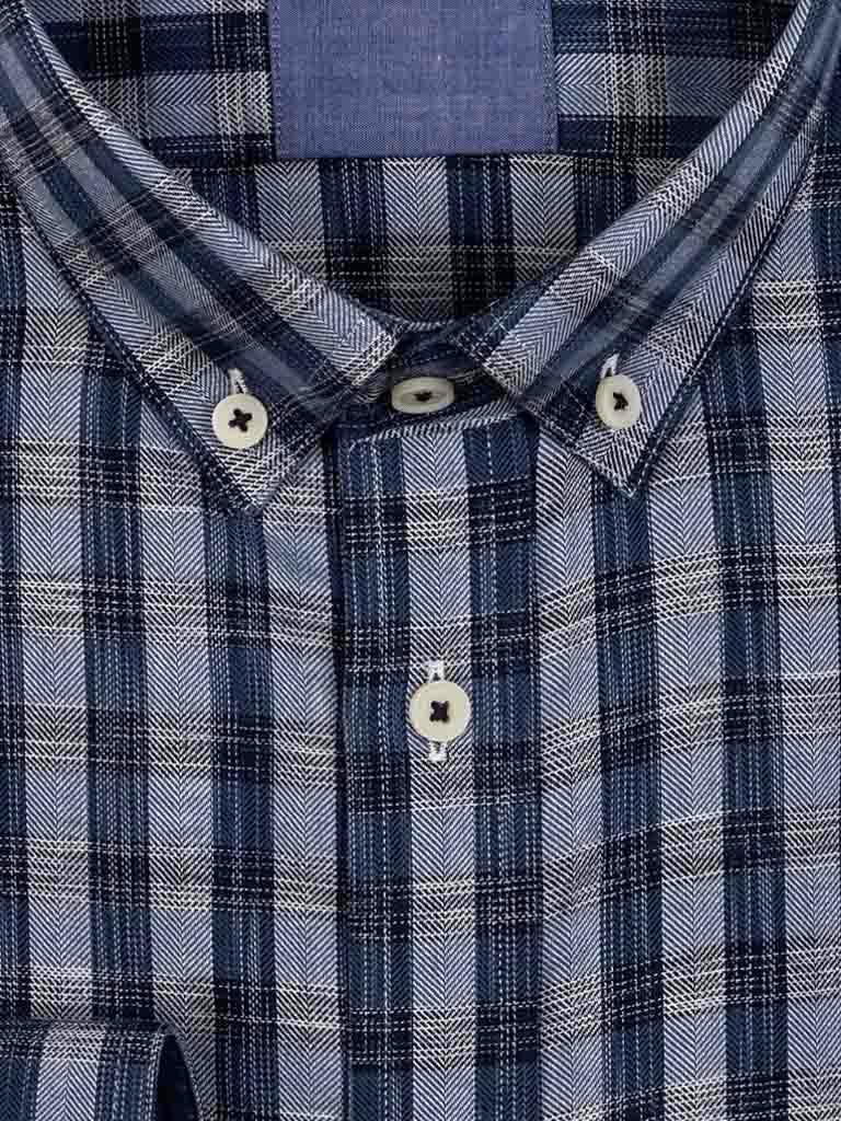 Giordano Casual hemd lange mouw Blauw Ivy 227305/60