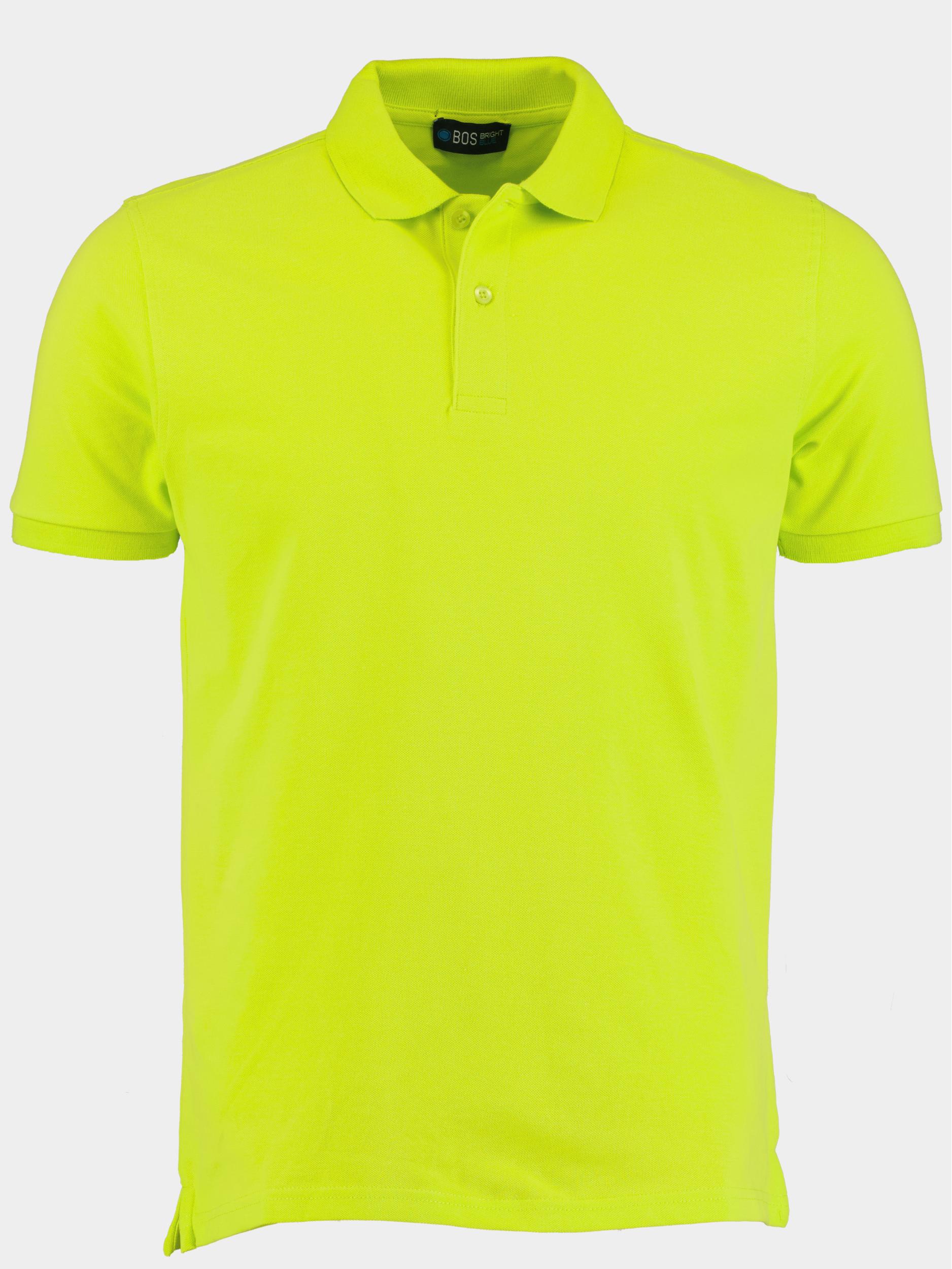 Bos Bright Blue Polo korte mouw Geel Polo Slim Fit 2200900/407