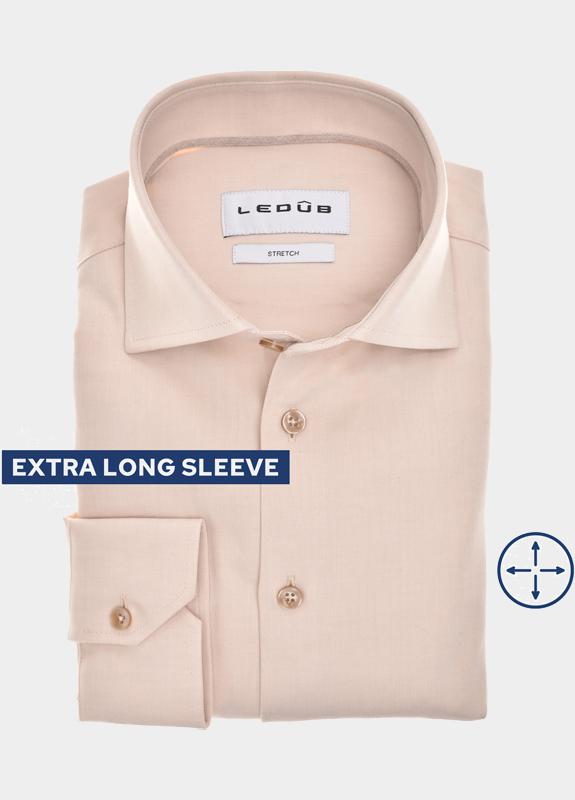 Ledub Overhemd extra lange mouw Bruin  0143041/620-630-000