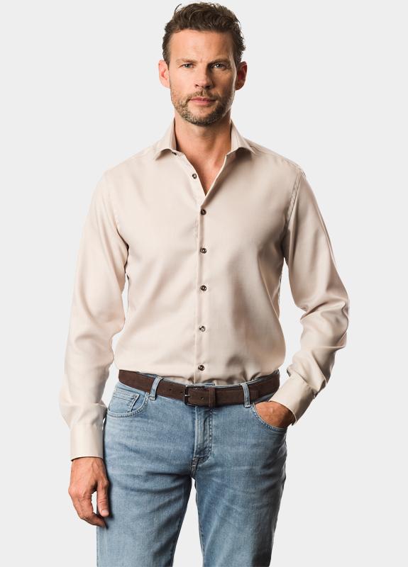 Ledub Business hemd lange mouw Bruin  0143350/630-630-000