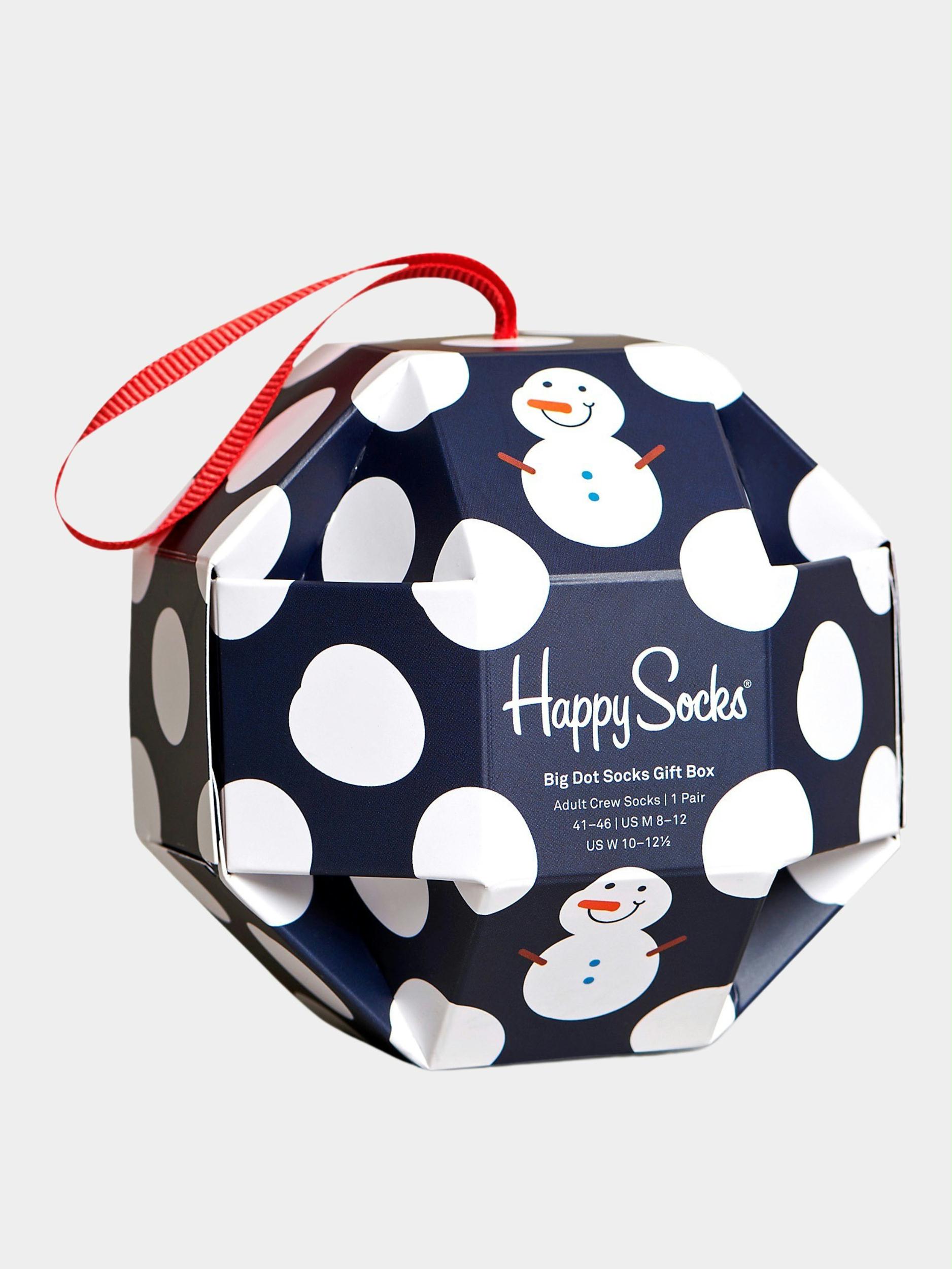 Happy Socks Cadeaubox Sokken Multi 1-pack Big Dot Snowman Gift Bo XBDS01/6500