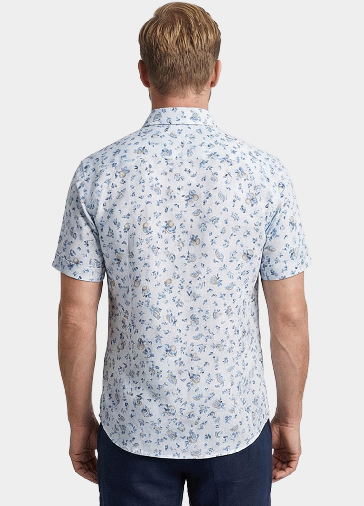 Giordano overhemd korte mouw heren Blauw Trento Short Sleeve Button Un 616050/61