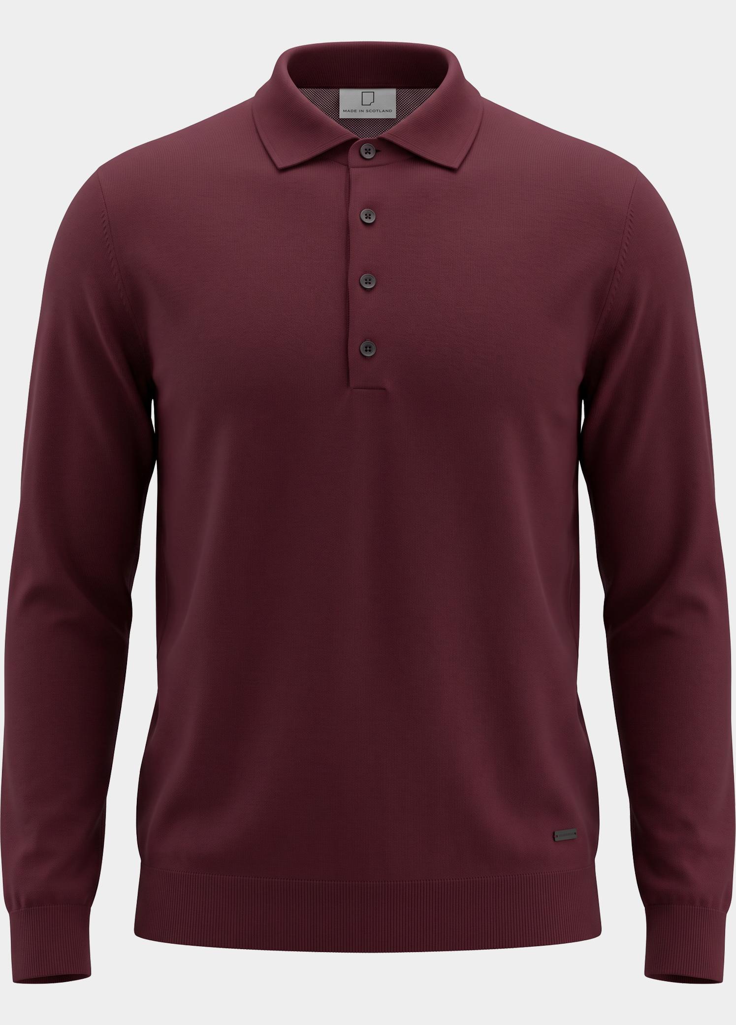Born With Appetite Polo lange mouwen heren Rood Anton Polo Ls Merino BWA00005AN14/6009