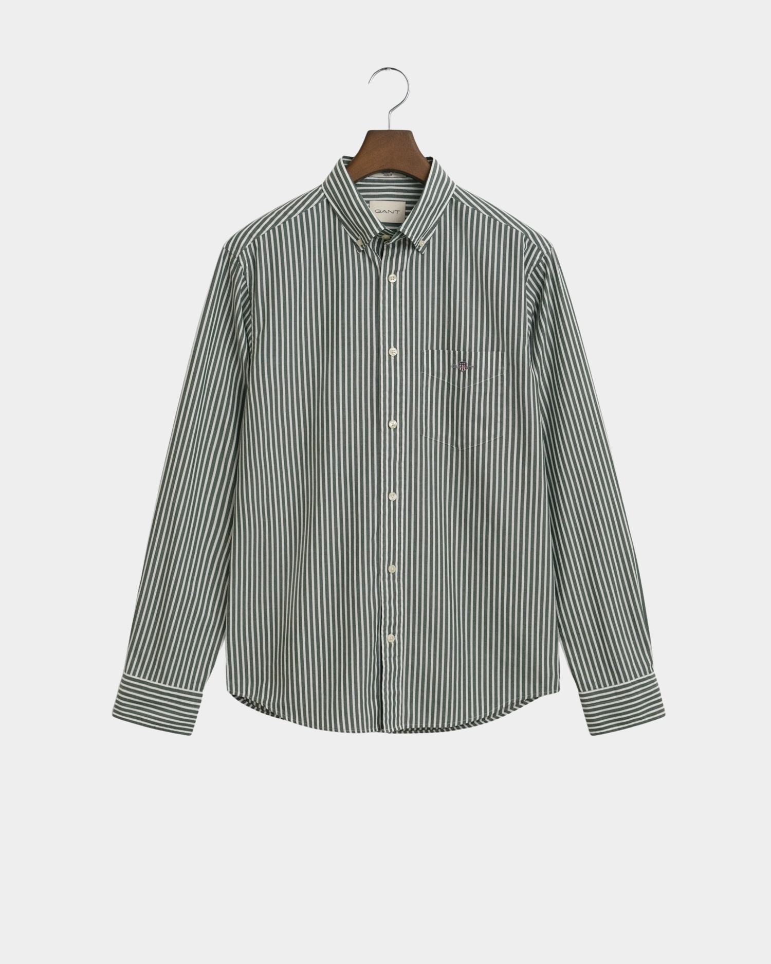 Gant Casual hemd lange mouw Groen REG CLASSIC POPLIN STRIPE SHI 3000130/338