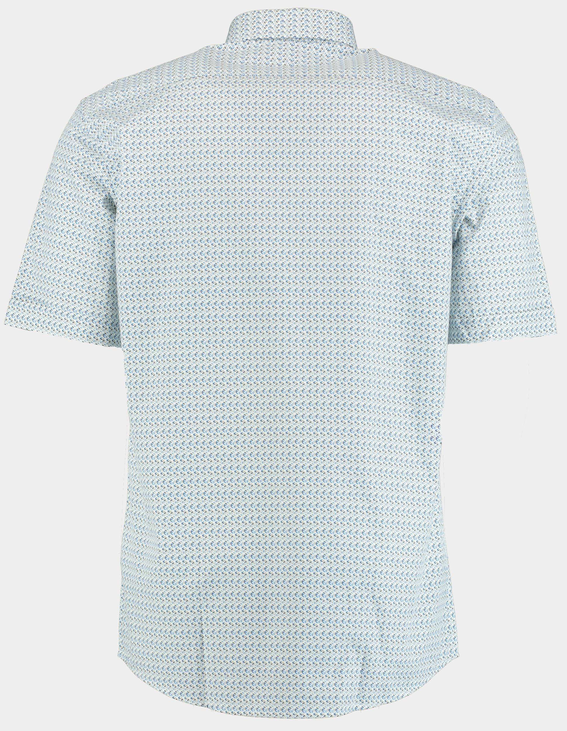 R.B. Boston Casual hemd korte mouw Blauw regular fit multicolor print 516670/615