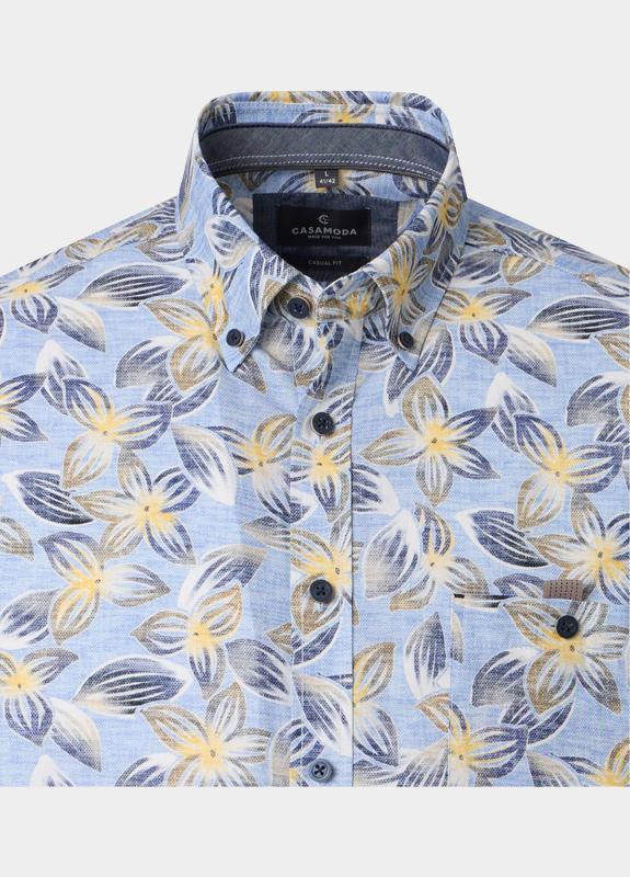 Casamoda Casual hemd korte mouw Blauw B.D. Casual Fit Short 1/2Arm 126130501/100