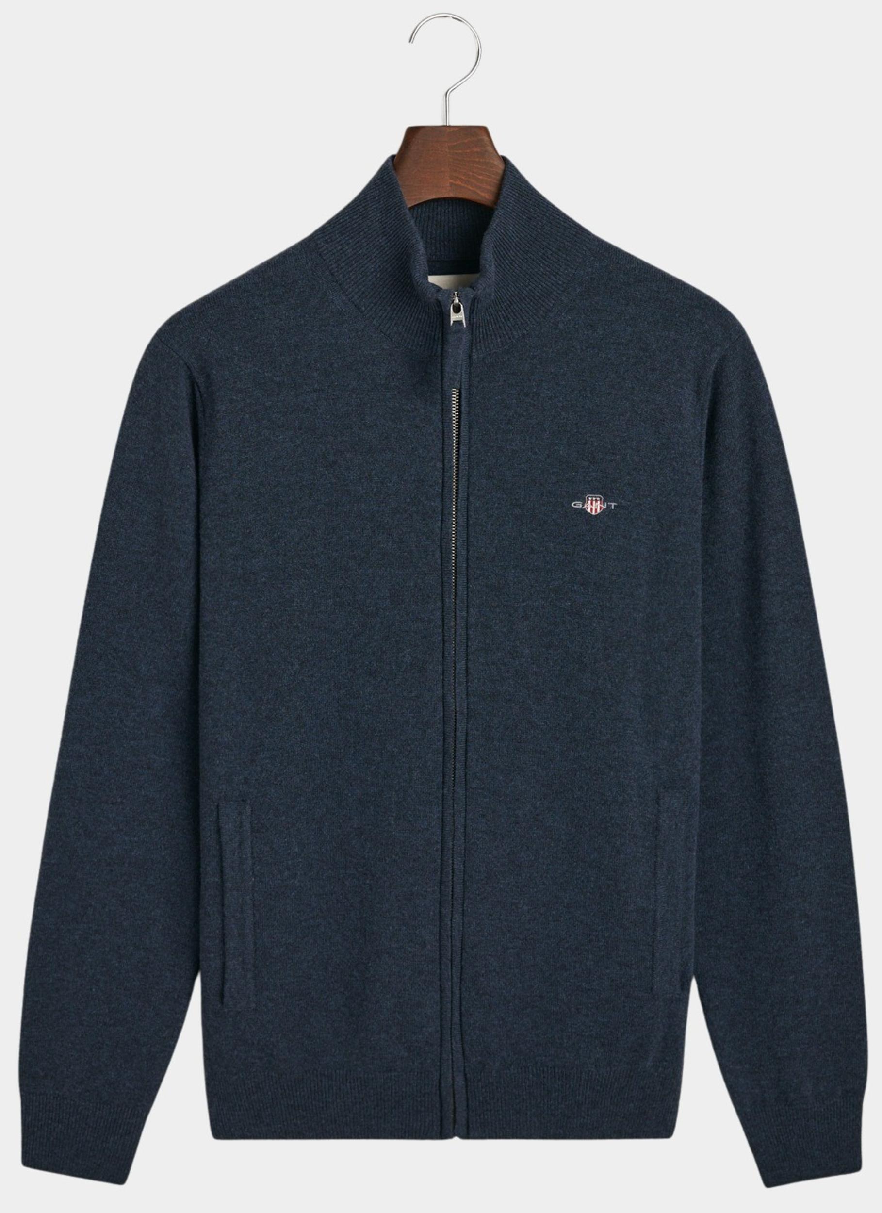 Gant Vest Blauw SUPERFINE LAMBSWOOL ZIP CARDI 87214/480